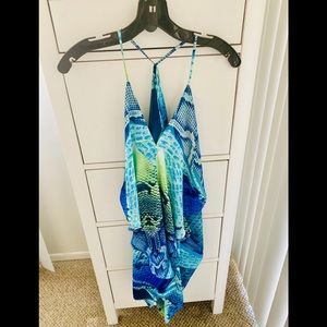 Olivaceous tulip draped short dress